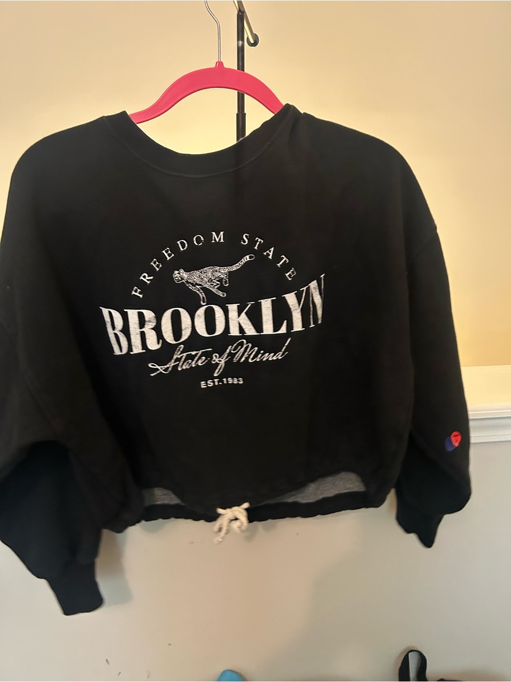 Forever 21 Brooklyn Graphic Black Women’s Cropped Sweatshirt